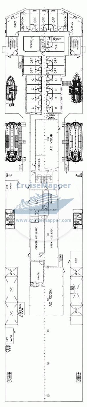 Hjaltland ferry Deck 07 - Promenade-Officers Cabins