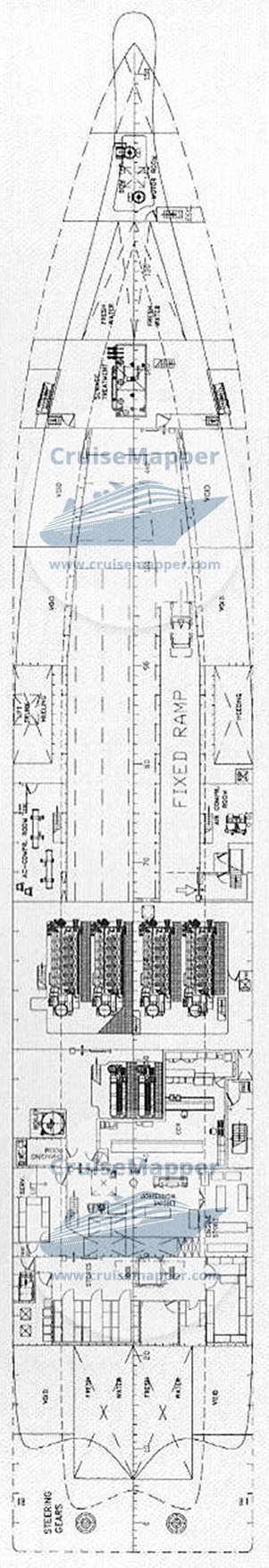 Hjaltland ferry Deck 02 - Engines-Lower Car Deck