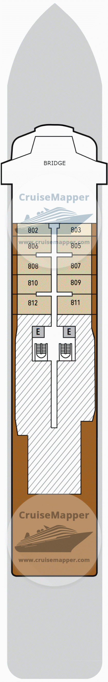 Silver Endeavour Deck 08 - Cabins-Bridge