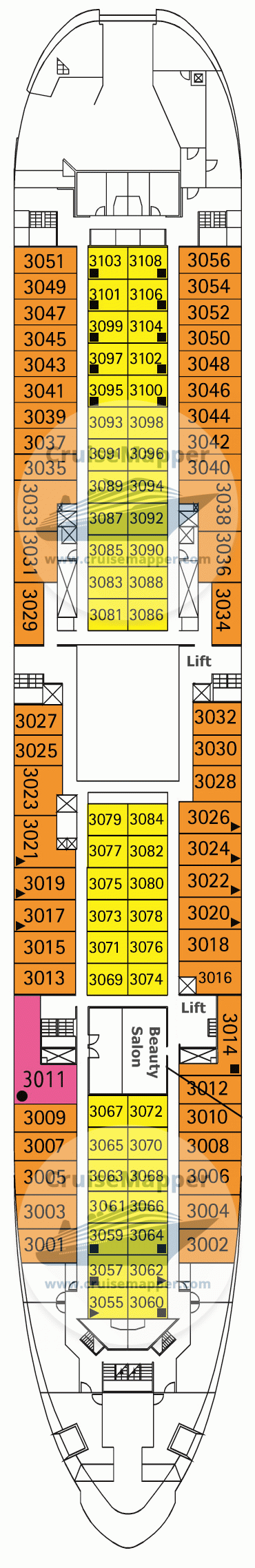 MS Delphin Deck 03 - Cabins