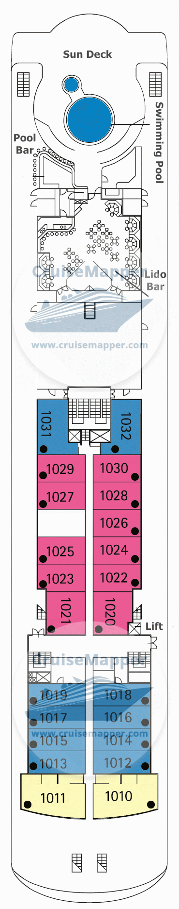 MS Delphin Deck 06 - Boat-Cabins-Lido-Pool