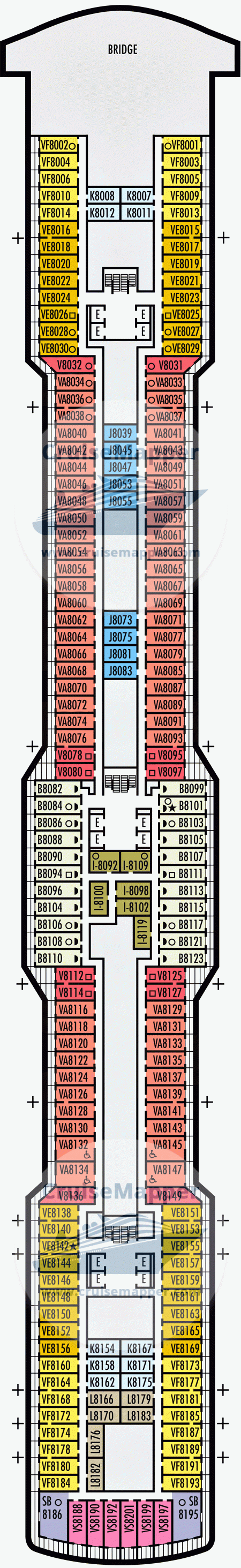 ms Nieuw Statendam Deck 08 - Navigation-Cabins