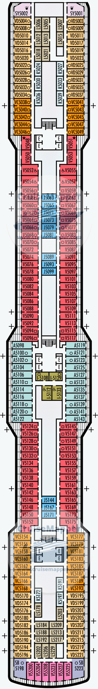 ms Nieuw Statendam Deck 05 - Gershwin-Cabins