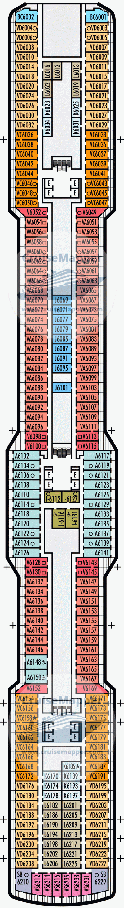 ms Nieuw Statendam Deck 06 - Mozart-Cabins