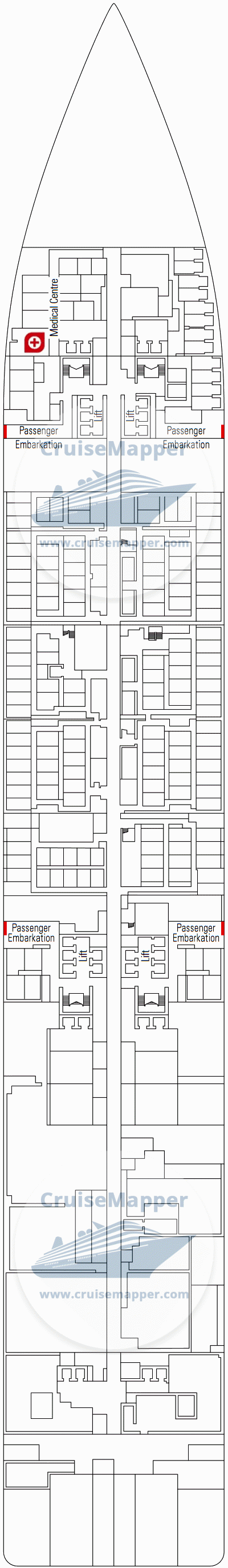 MSC Bellissima Deck 04 - Lirica-Tendering-Hospital-Crew