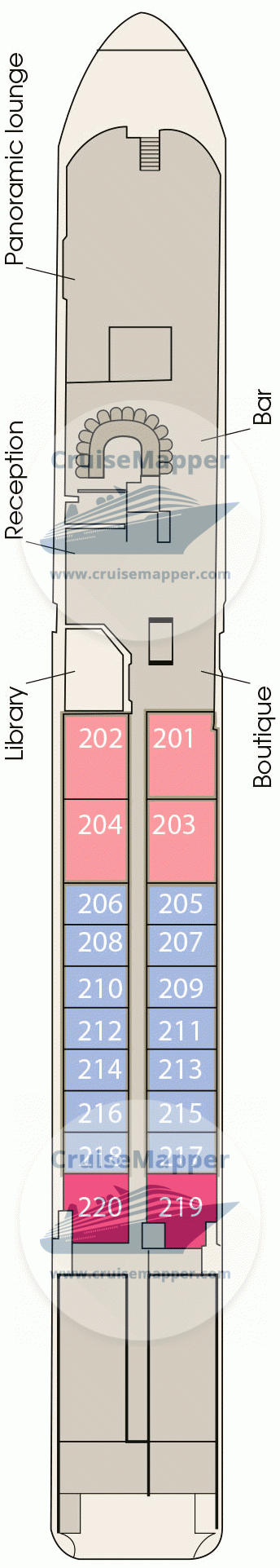 MS Switzerland II Deck 02 - Ruby-Lobby-Lounge