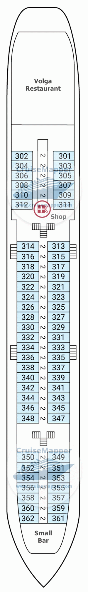 MS Konstantin Simonov Deck 03 - Middle-Dining