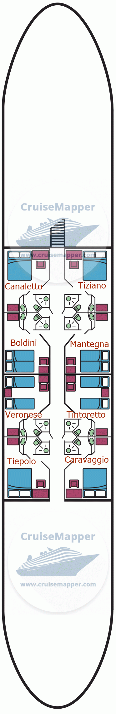 La Bella Vita barge Deck 01 - Cabin