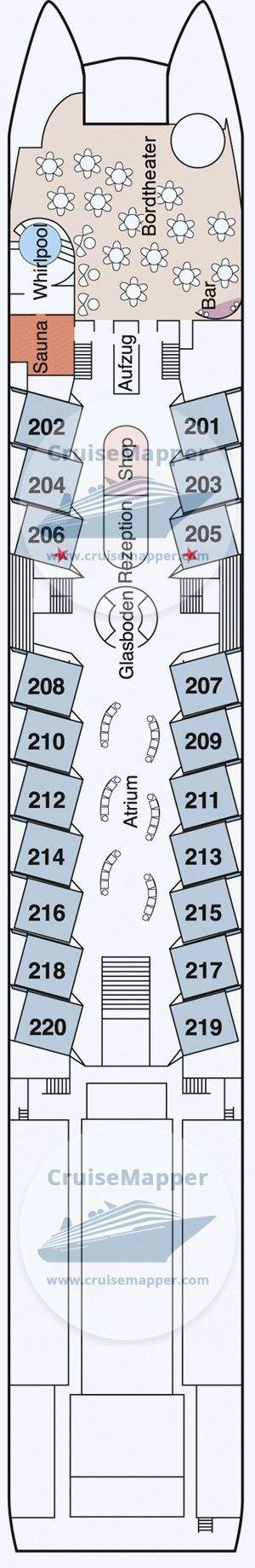 MS Primadonna Deck 02 - Upper - Oberdeck