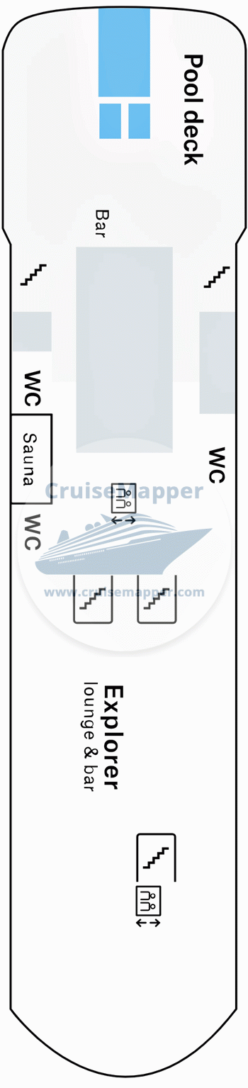 MS Roald Amundsen Deck 10 - Lounge-Pool