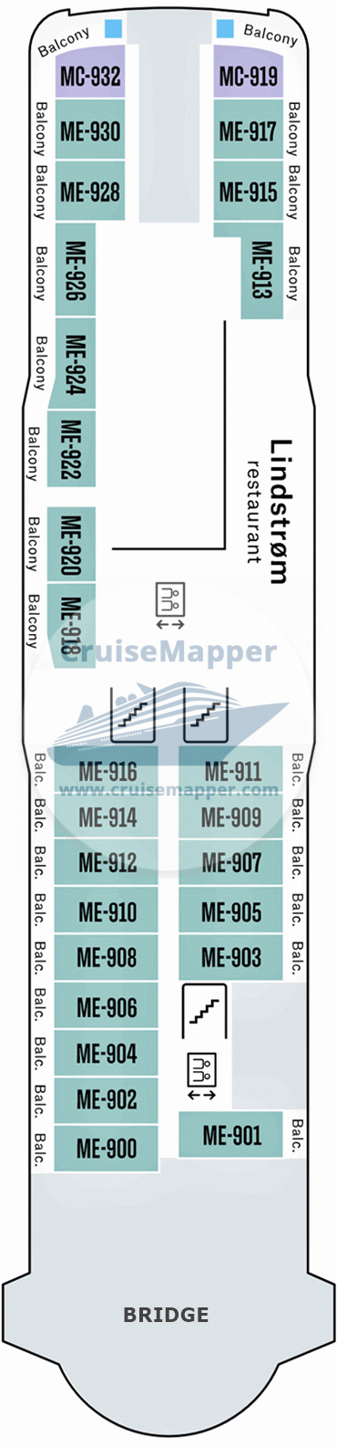 MS Fridtjof Nansen Deck 09 - Bridge-Lindstrom Restaurant