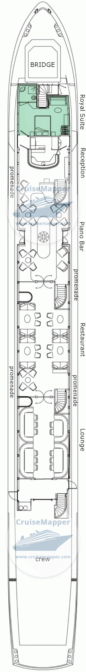 Spirit of Chartwell barge Deck 02 - Saloon-Lobby-Dining-Lounge