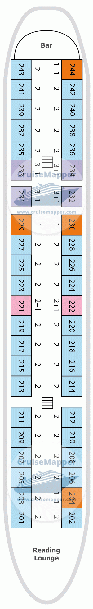 MS Rodnaya Rus Deck 03 - Middle-Lounge