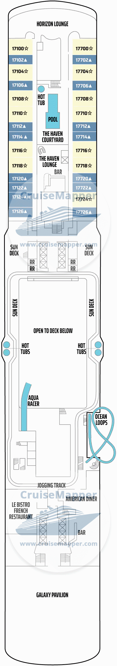 Norwegian Encore Deck 17 - Teens-The Haven Lower