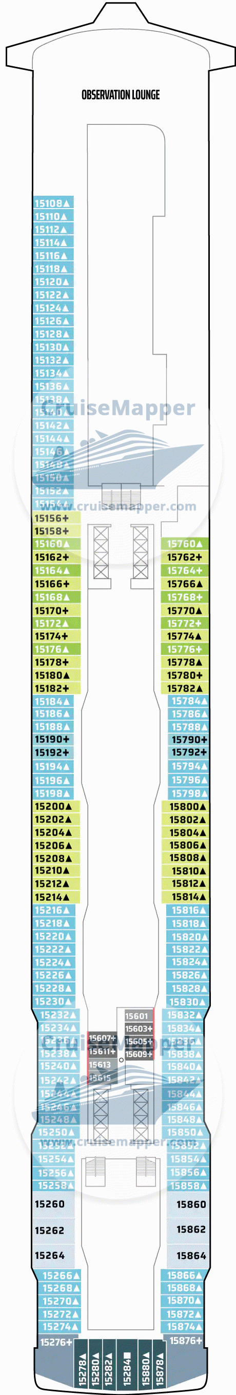 Norwegian Encore Deck 15 - Observation Lounge