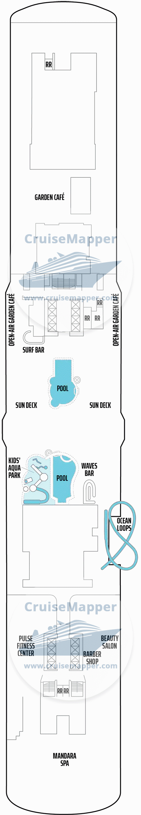 Norwegian Encore Deck 16 - Spa-Lido-Pool