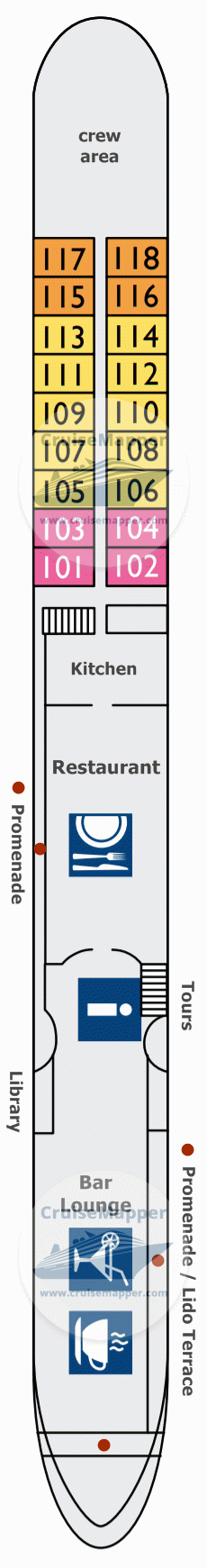 MS Maxima Deck 03 - Upper-Lounge-Restaurant