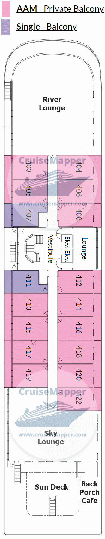 American Harmony Deck 04 - Cabins-Lounges-Lido