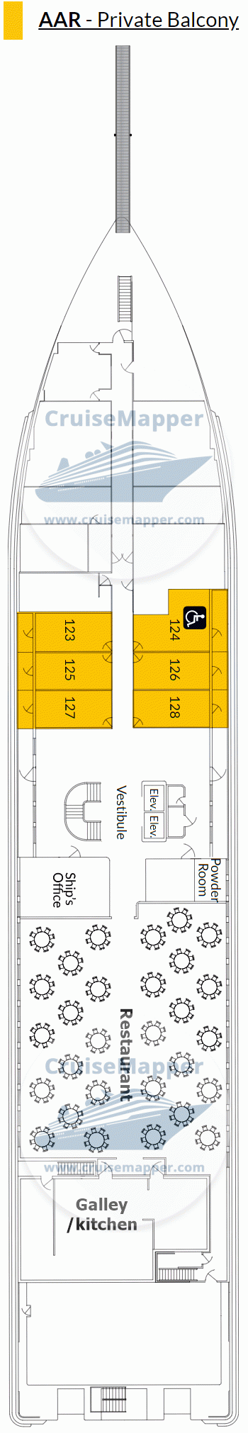 American Harmony Deck 01 - Cabins-Lobby-Restaurant-Crew