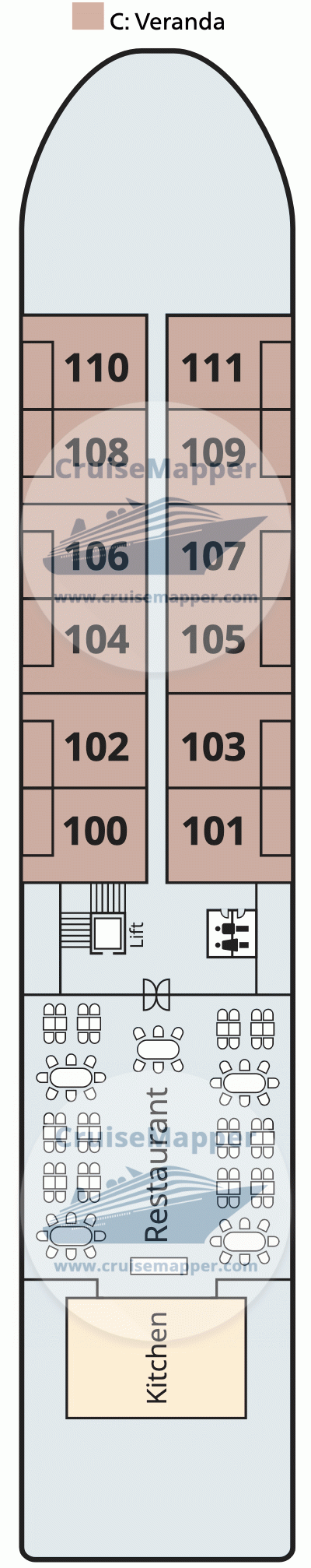 Viking Ganges Deck 01 - Main-Cabins-Restaurant
