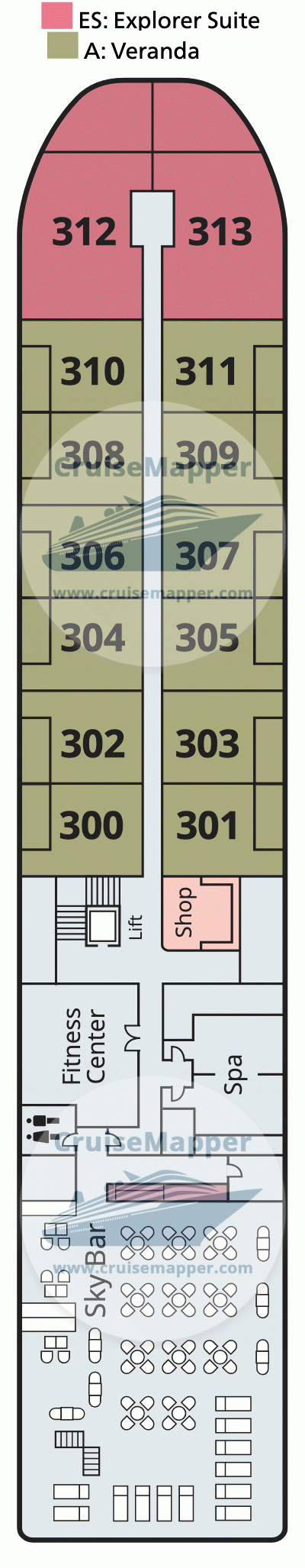 Viking Ganges Deck 03 - Upper-Cabins-Wellness-Sky Bar Viking Ganges Deck 03 - Upper-Cabins-Wellness-Sky Bar