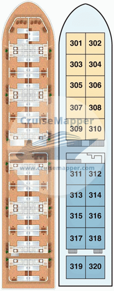 RV Bassac Pandaw Deck 03 - Upper-Cabins