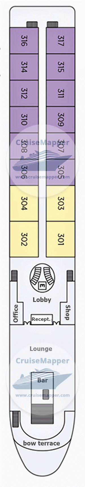 SS Sao Gabriel Deck 03 - Azores-Lobby-Lounge-Suites