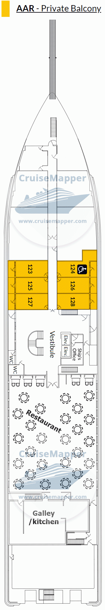 American Serenade Deck 01 - Cabins-Lobby-Restaurant-Crew