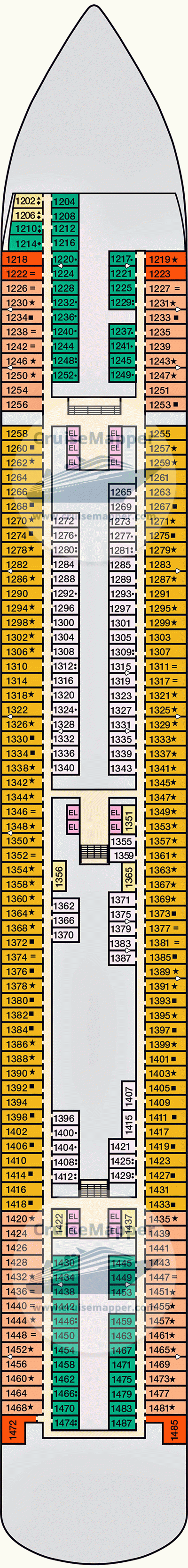 Carnival Venezia Deck 01 - Cabins