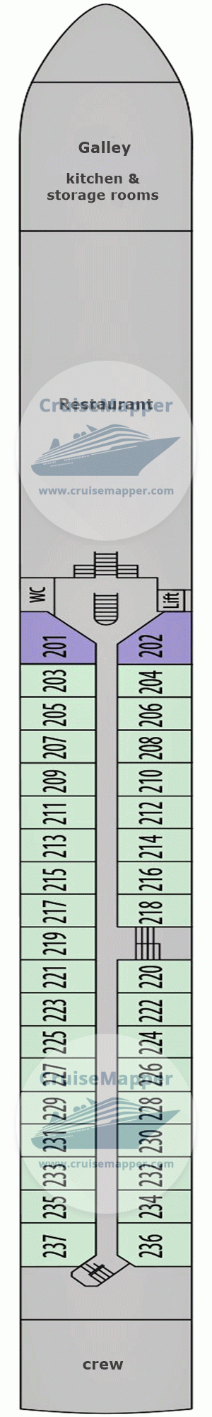 MS Geoffrey Chaucer Deck 02 - Middle-Ruby-Restaurant