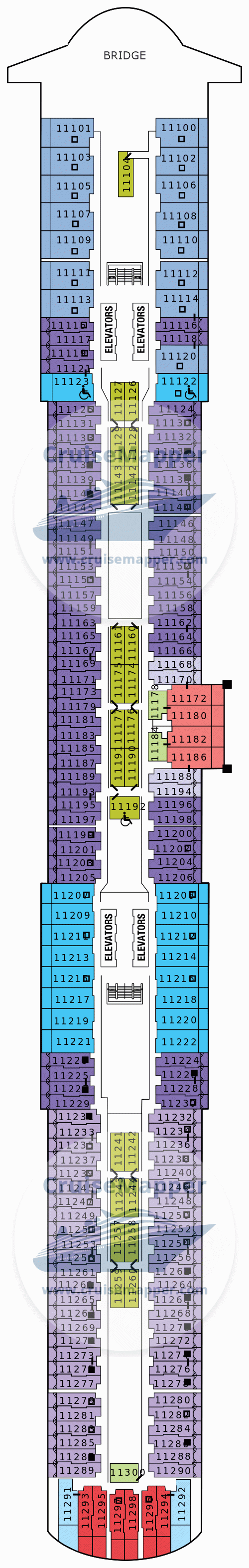 Celebrity Beyond Deck 11 - Cabins-Bridge