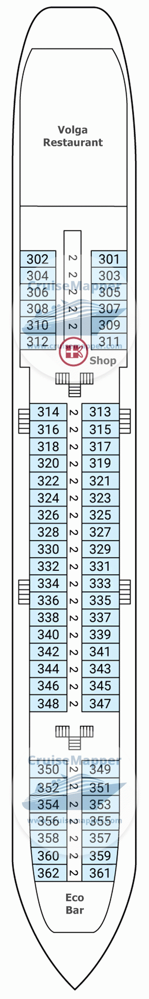 MS Yuri Andropov Deck 03 - Middle-Dining