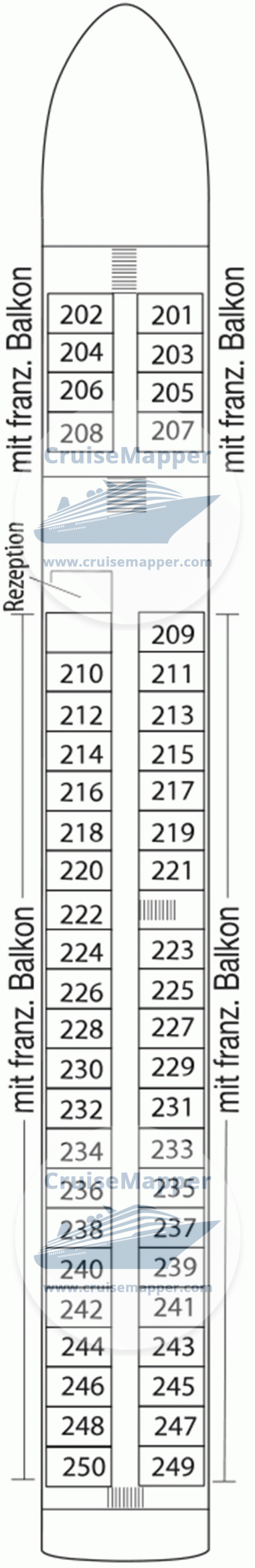 MS Amina Deck 02 - Saturn-Cabins-Lobby