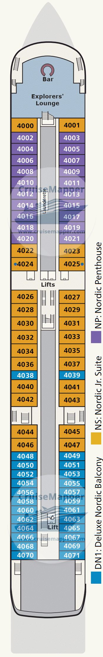 Viking Octantis Deck 04 - Cabins-Explorers Lounge