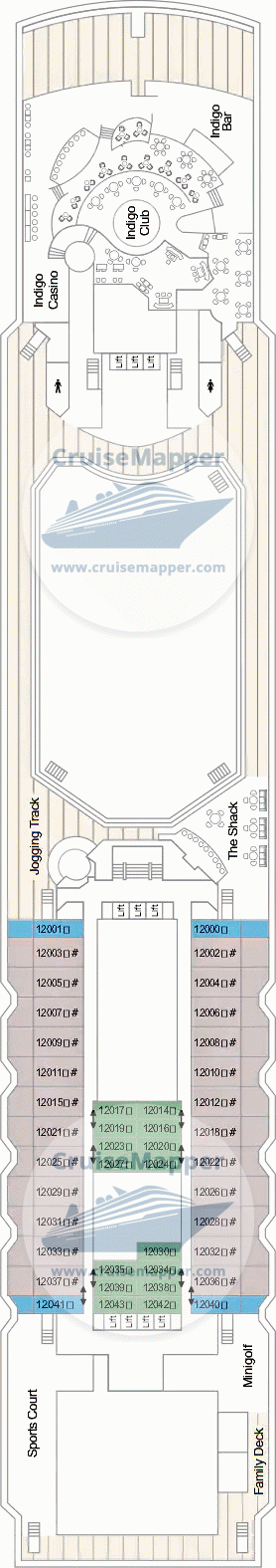 Marella Explorer Deck 12 - Cabins-Sports-Family