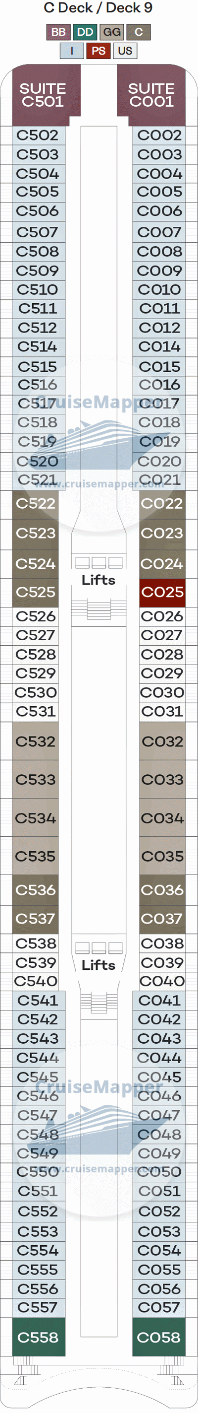 Spirit of Discovery Deck 09 - C-Cabins