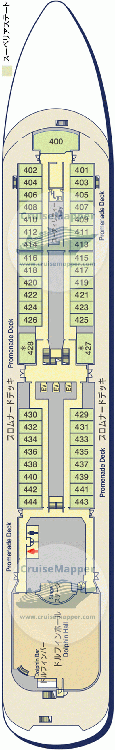 Nippon Maru Deck 04 - Cabins-Promenade