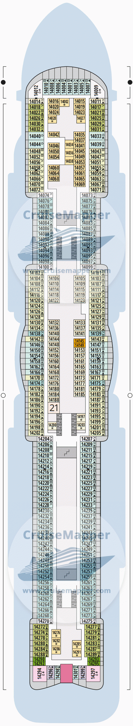 AIDAnova Deck 14 - Cabins