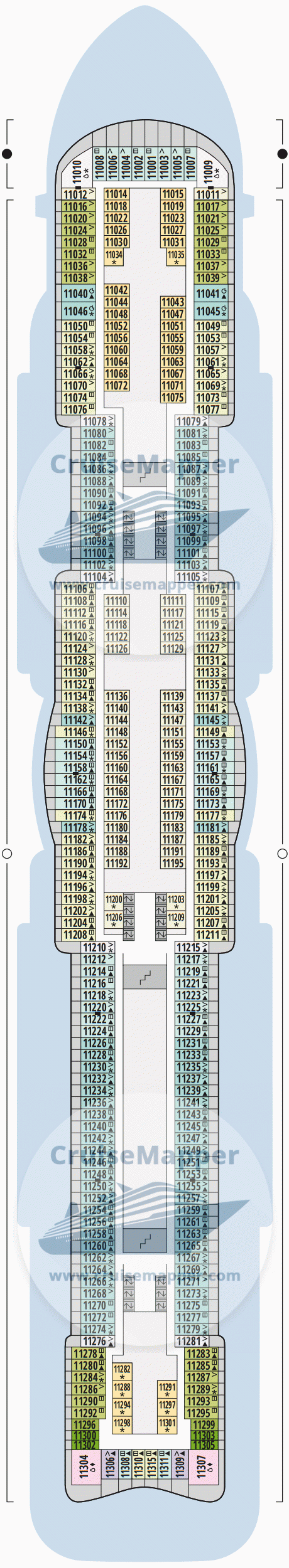 AIDAnova Deck 11 - Cabins