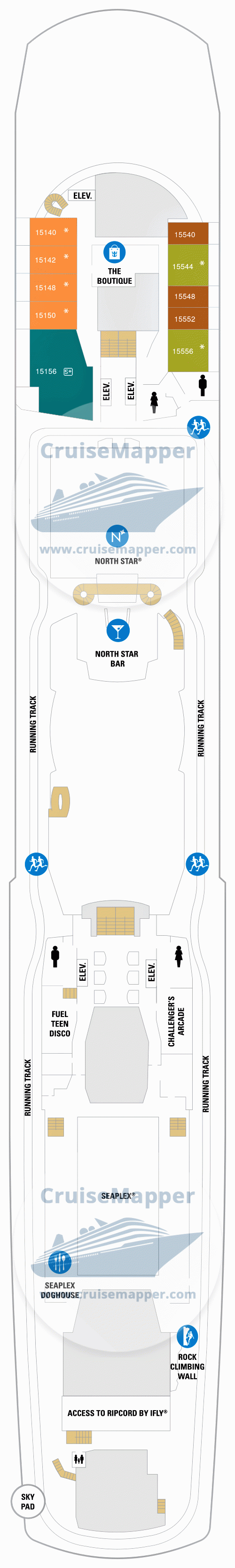 Spectrum Of The Seas Deck 15 - Sports-SeaPlex-Suites