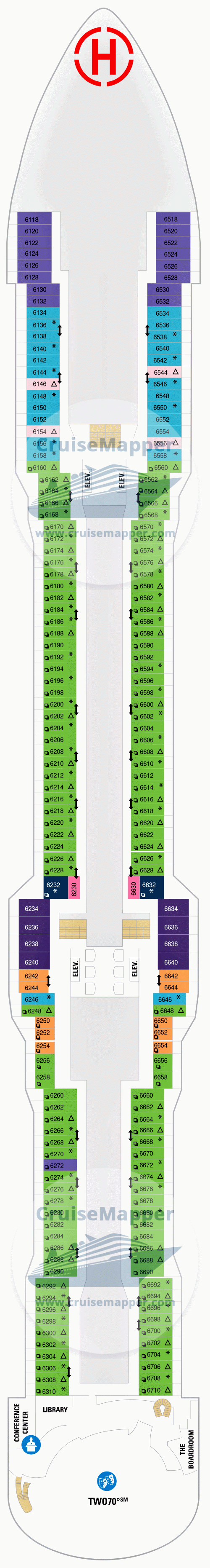 Spectrum Of The Seas Deck 06 - Cabins-Helideck