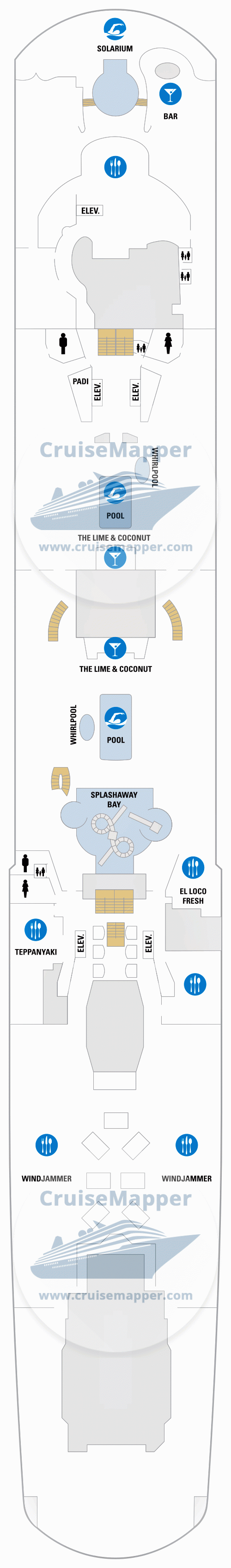 Odyssey Of The Seas Deck 14 - Lido-Pools-Solarium