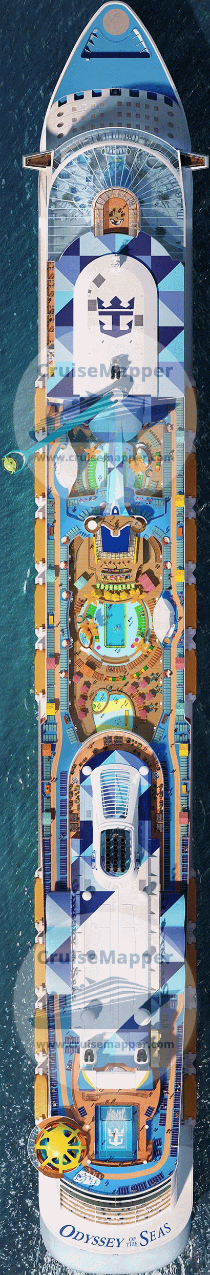 Odyssey Of The Seas Deck 17 - Topdeck-Aerial View