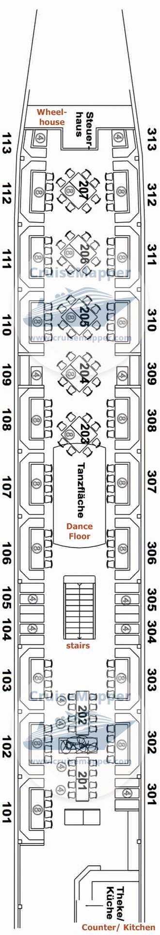 MS Anton Bruckner Deck 02 - Middle-Mittel Deck