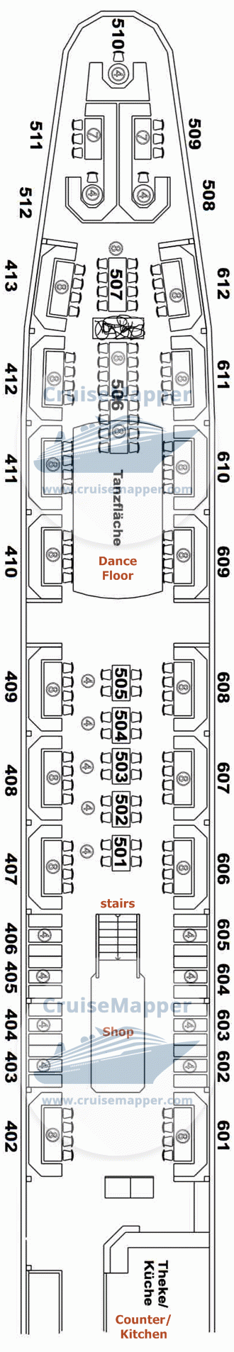 MS Anton Bruckner Deck 01 - Entrance-Eingang Deck