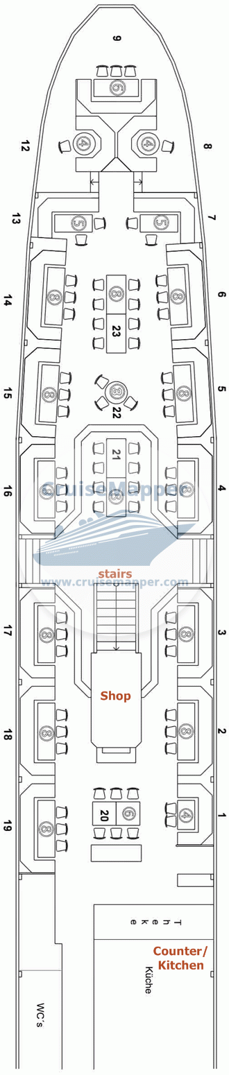 MS Gisela Deck 01 - Entrance-Eingang Deck