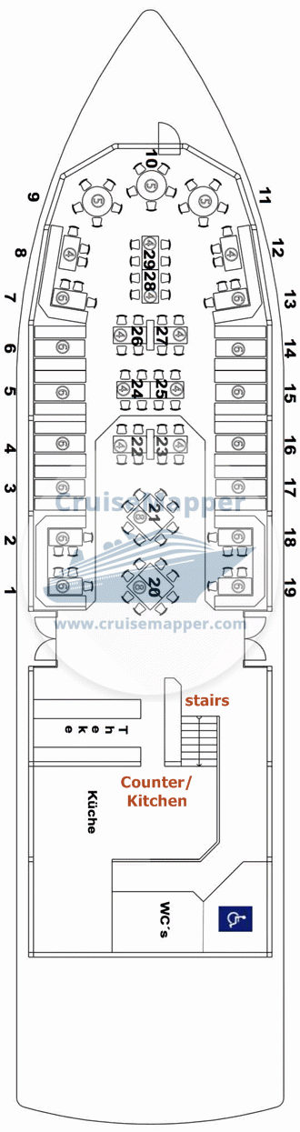 MS Sissi Deck 01 - Entrance-Eingang Deck