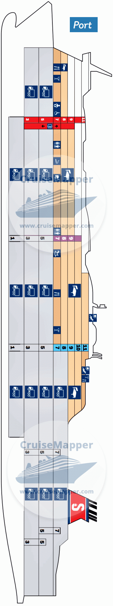 Stena Germanica ferry Deck 02 - Freight-Car Decks Portside