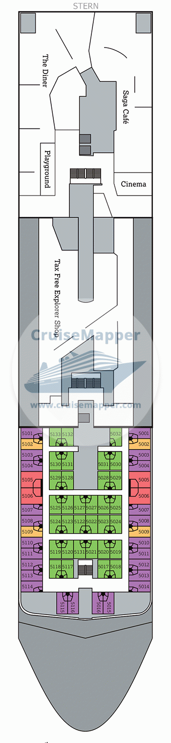 Norrona ferry Deck 05 - Cabins-Lobby-Shop-Kids