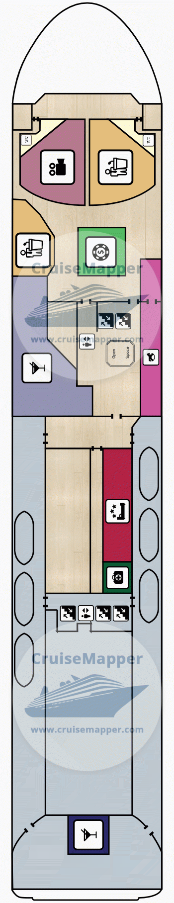 Princess Anastasia ferry deck 8 plan | CruiseMapper